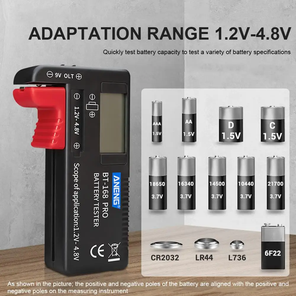 

BT-168 PRO Battery Tester can Test 18650 Battery Capacity Tester High-Precision Digital Display Battery Measuring Instrument