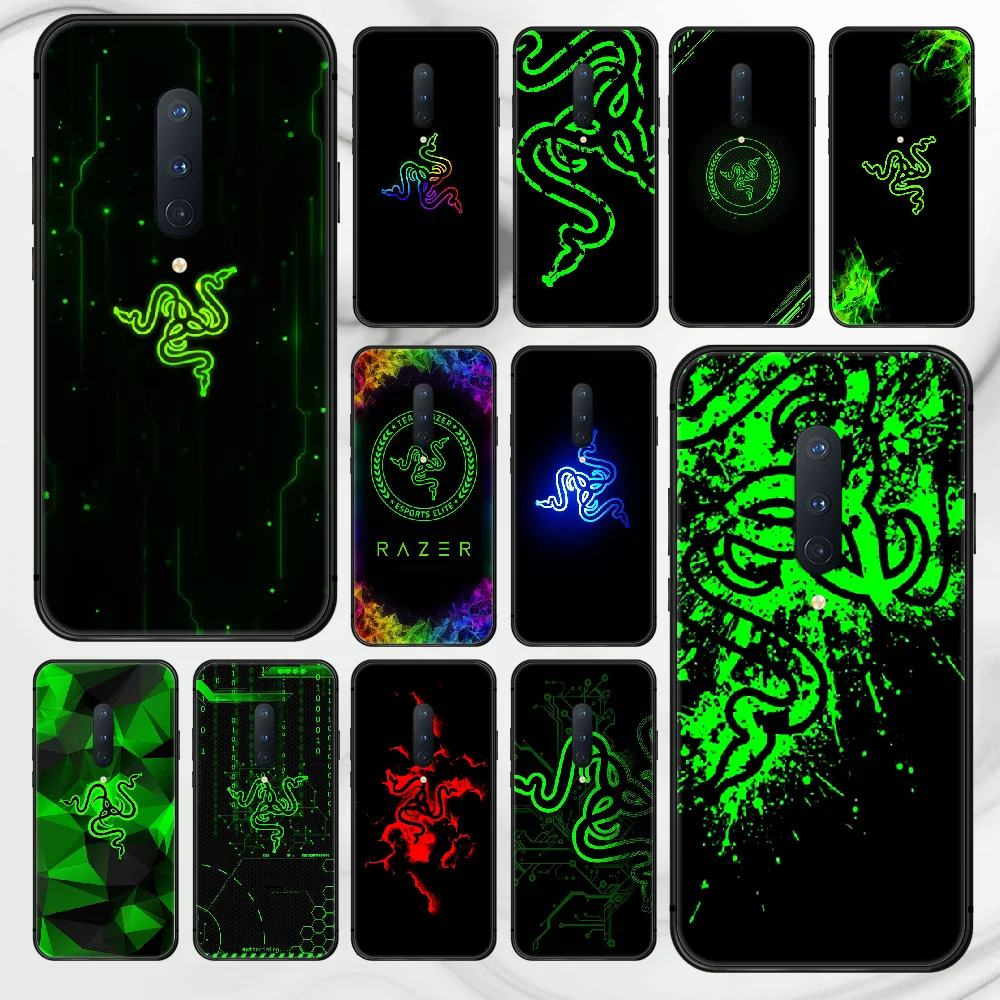 

Razer brand Phone Case Cover Hull For 1+ Oneplus 5T 6 6T 7 7T 8 8T Pro black Prime Soft Shell 3D Cover Silicone Cell Fashion