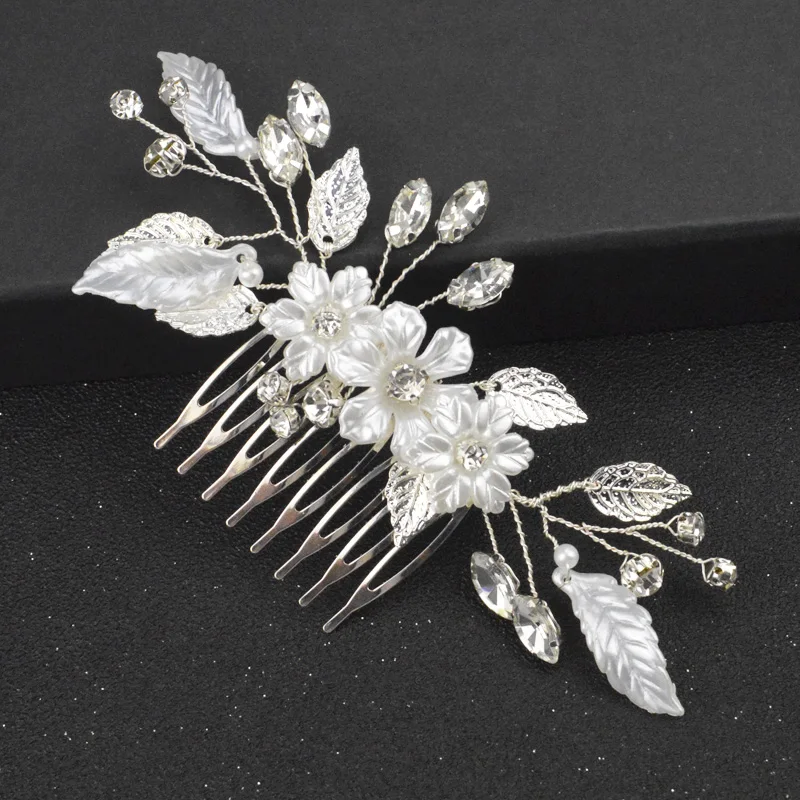 Новый модный серебряный цветочный гребень для волос невесты головной убор
