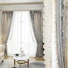 Высококачественный светильник Роскошные атласные шторы гостиная, спальня оттенок шторы ткань оконный экран ткань вышитая оконная занавеска