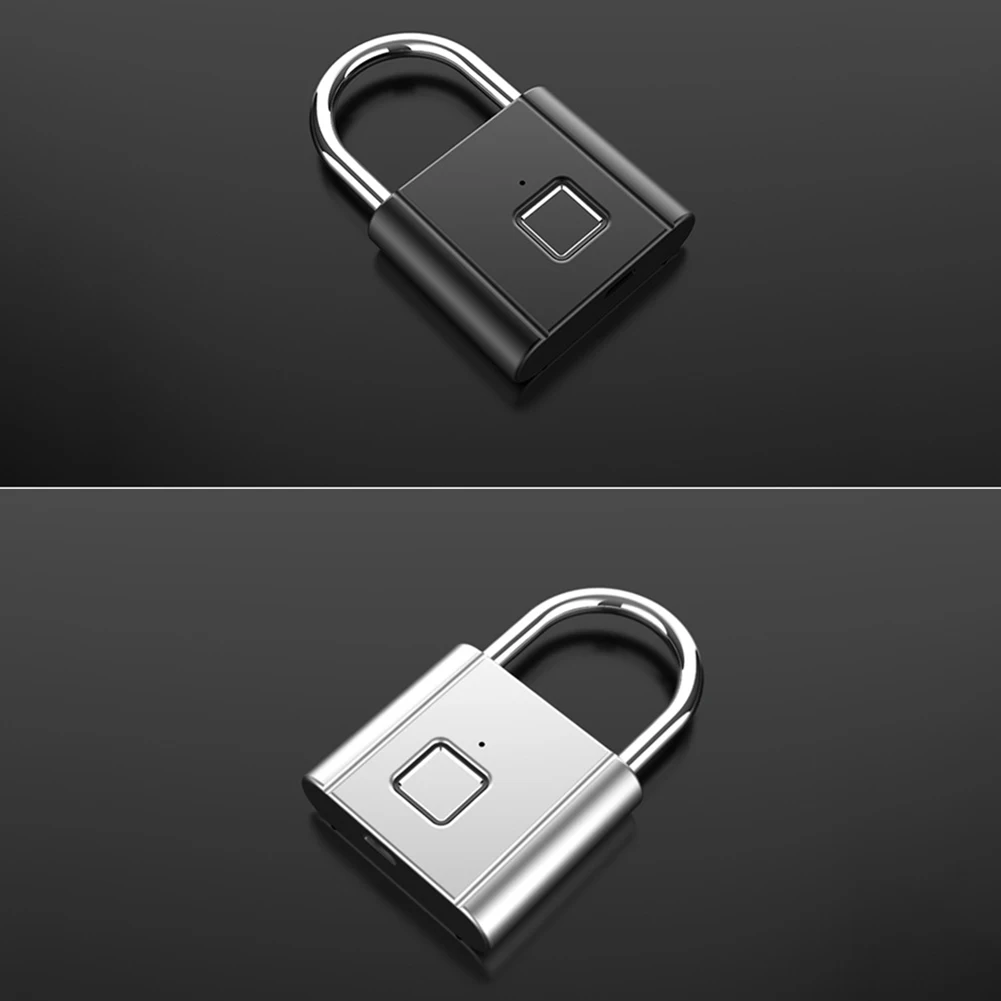 

Portable Waterproof Smart Fingerprint Padlock Thumbprint Door Padlocks Anti-Theft Keyless USB Rechargeable Door Lock