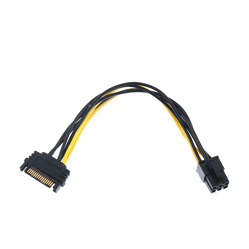 

20CM SATA 15pin to 6pin PCIe PCI-e Express Graphics Card Power Cable for Miner