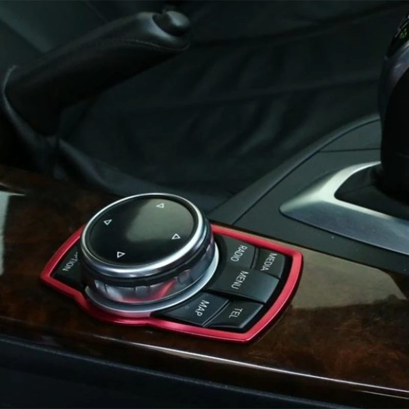 

Red Car Interior Multimedia Button Cover Decor Molding Trim Decoration for BMw E81 E87 F30 F31 F34 F32 F10 F11