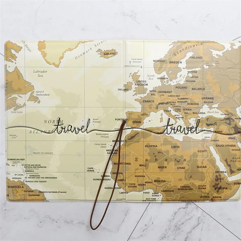 Креативная Обложка для паспорта с новым картой мира кошелек сумка держатель