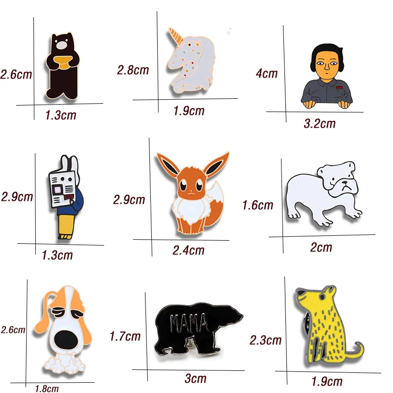 Эмалированная брошь в виде мыши лошади медведя собаки | Украшения и аксессуары