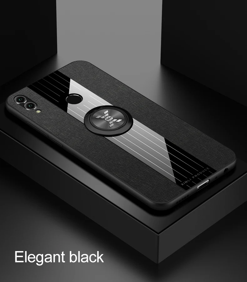 Для huawei honor 8X 7X 6X чехол Роскошный Жесткий тканевый с кольцом магнитный штатив тонкий защитный чехол для huawei honor 8X max honor 7x