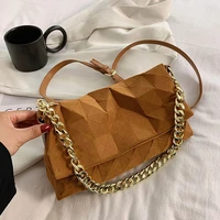 luxury chain handbag women nubuck leather shoulder bags large capacity travel crossbody bags armpit shopping bag women clutches