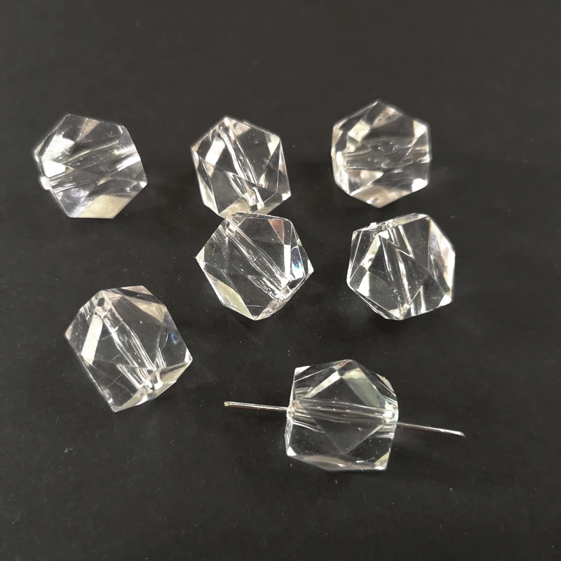 

16mm*14mm*14mm 160pcs/bag Clear Acrylic Irregular Faceted Beads/Jewelry Accessories/DIY Hand Made /Finding Beads