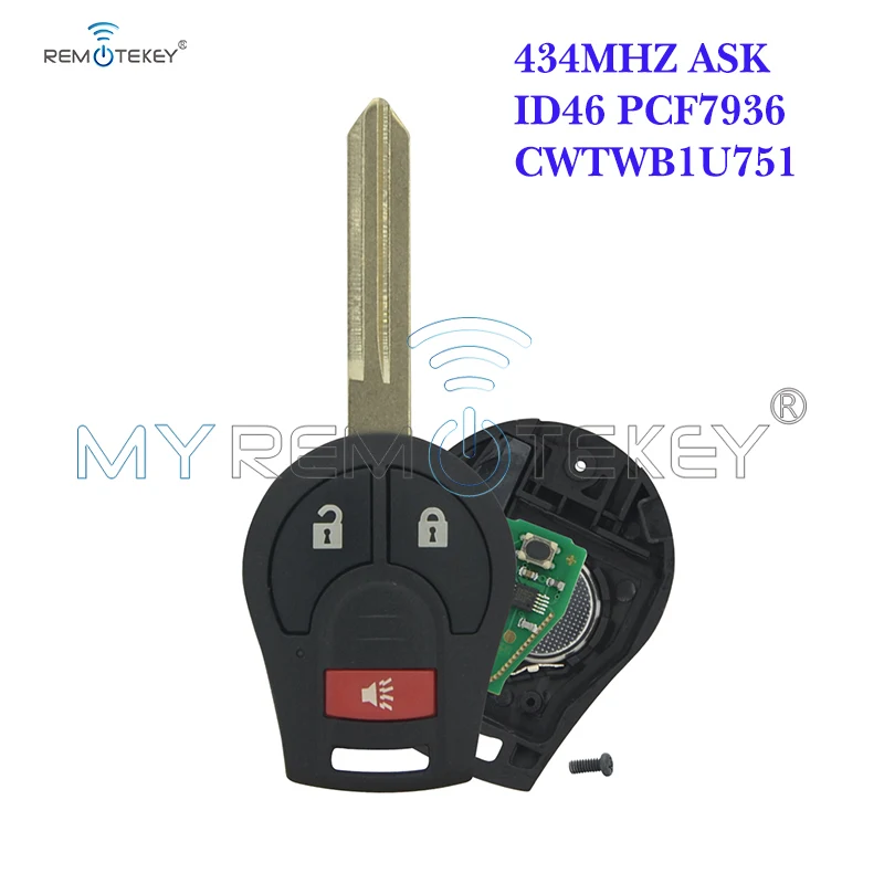 Пульт дистанционного управления Remtekey H0561 C993A 2 + 1 кнопка 434 МГц CWTWB1U751 с 46 чипом для