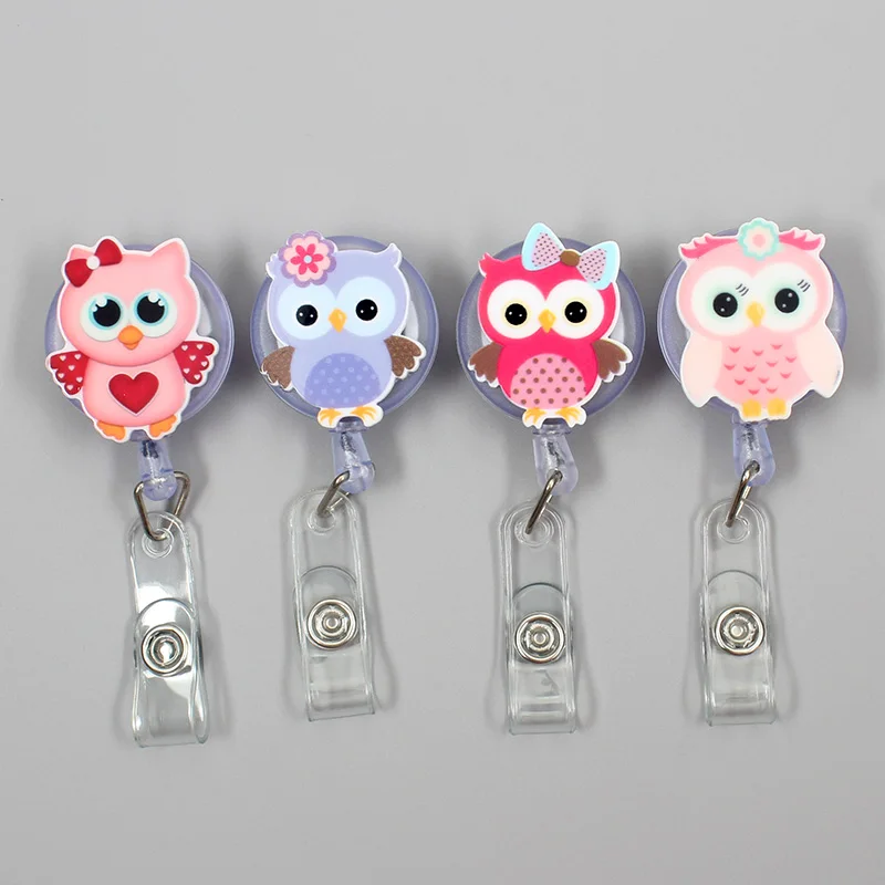 Мультяшный милый цветной бейдж с рисунком совы выдвижной Бейдж для выставки