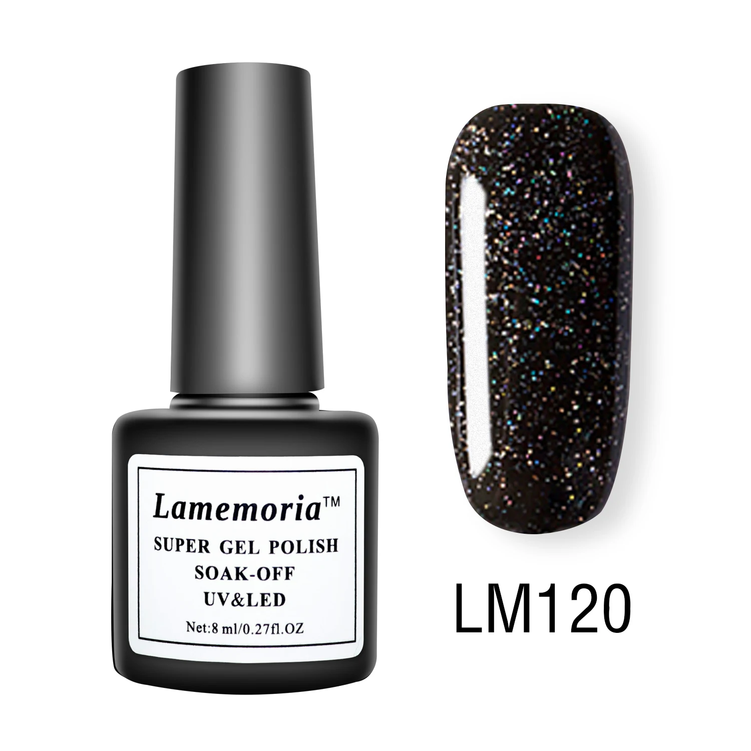LM120 Lamemoria, 8 мл, синий блестящий Гель-лак для ногтей, гибрид, УФ Гель-лак, лаки для маникюра, основной дизайн, маникюр, Нейл-арт, топ, Nagellak - Цвет: LM120