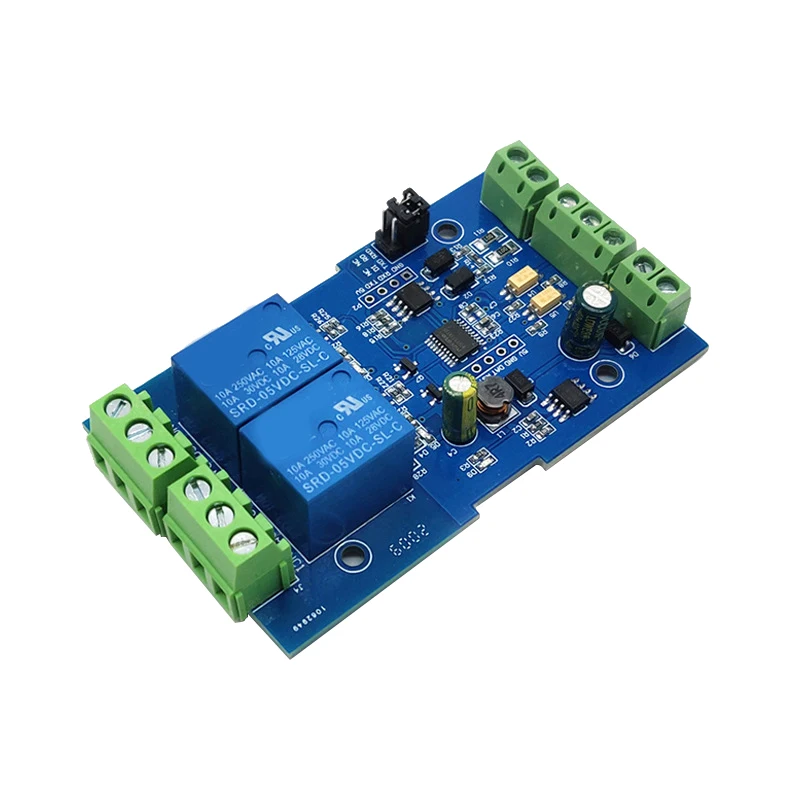 Для Modbus RTU 2 канала 12 В релейная Выходная плата модуль переключатель вход RS485 / TTL UART