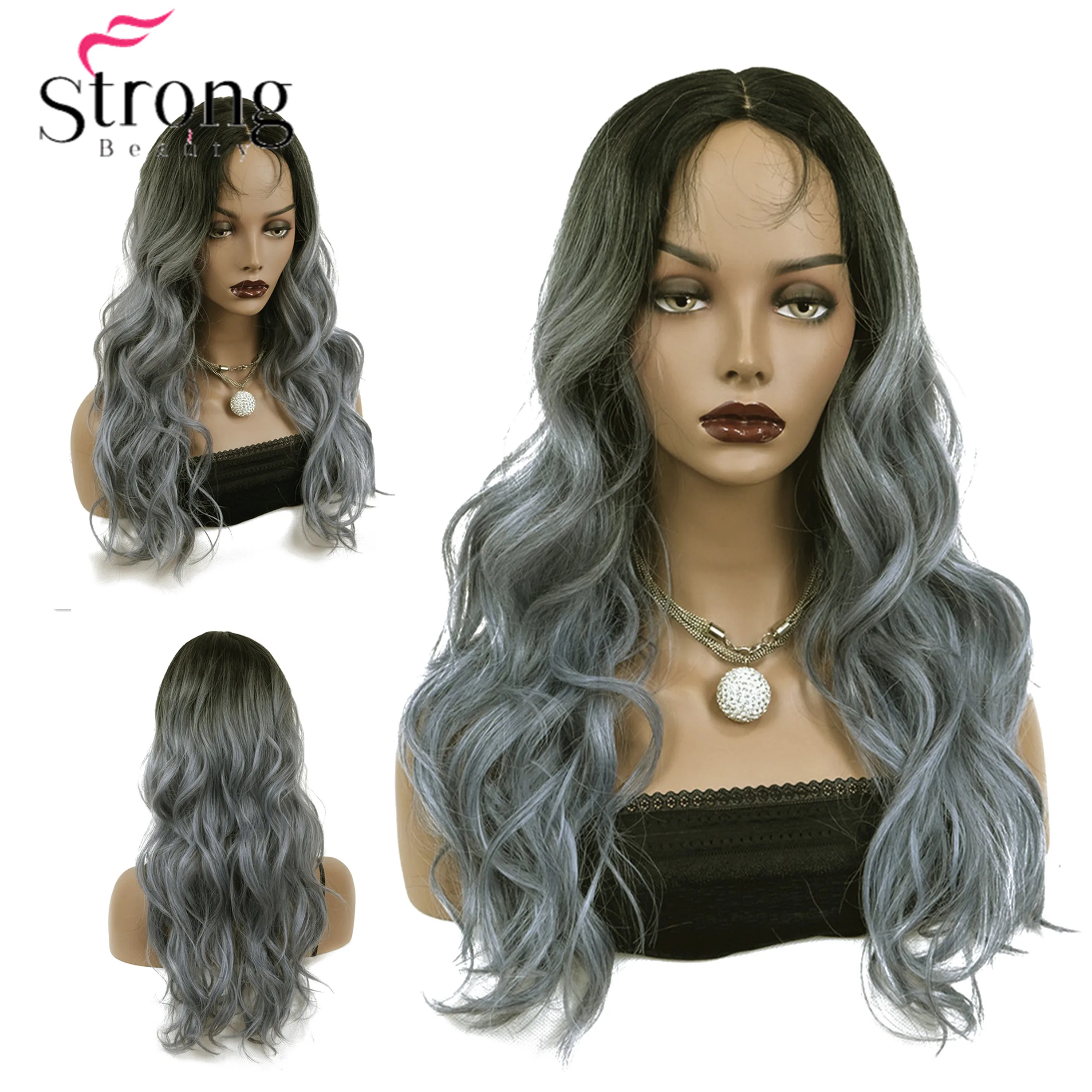 StrongBeauty женские парики Омбре синтетические натуральные длинные волнистые
