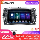Eunavi Android 10 автомобильный DVD радио мультимедиа GPS авто для FORD Focus Mondeo S-MAX C-MAX Galaxy 4G 64GB DSP головное устройство DSP 2 Din