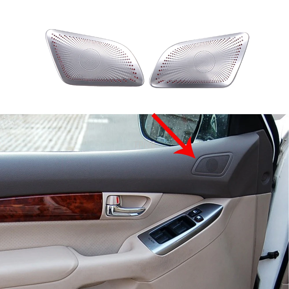For Toyota Land Cruiser Prado 120 2003 2004 2005 2006 2007 2008 2009 Stainless Steel Front Door Tweeter Cover