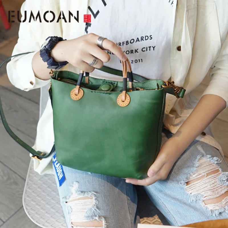 Сумка ручной работы EUMOAN на одно плечо женская кожаная сумка маленькая Ретро для