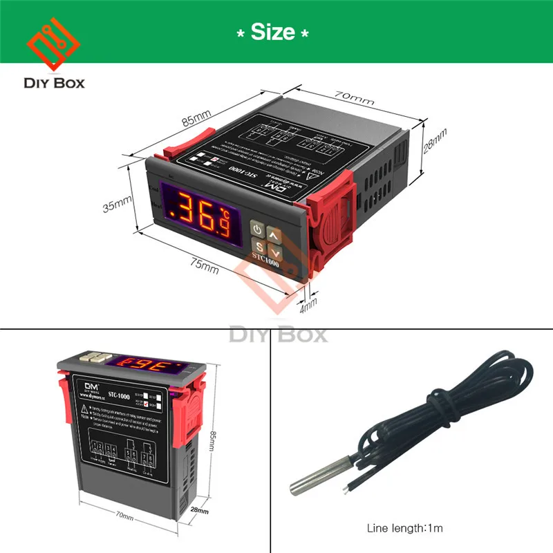 STC-1000 SHT2000 AC 110V 220V Цифровой термостат гигростат регулятор температуры влажности Регулятор терморегулятор гигрометр