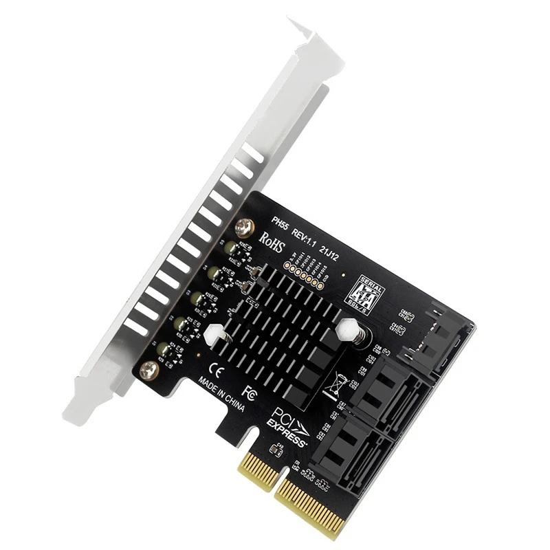 PCIE SATA Card PCI-E X4 to 5-Port 3.0 Expansion for Desktop Computers Jmb585 Supports Mac Os Windows Linux | Компьютеры и офис