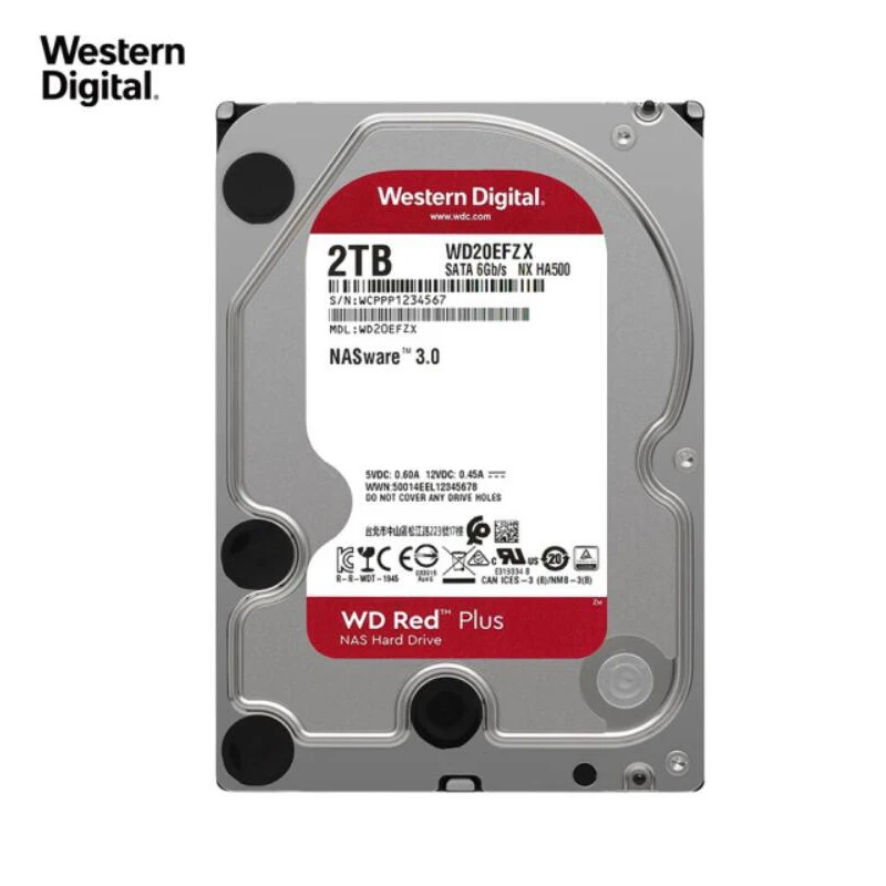 Western Digital 2TB WD Red Plus NAS Internal Hard Drive HDD 5400 RPM 128MB SATA 6 Gb/s CMR