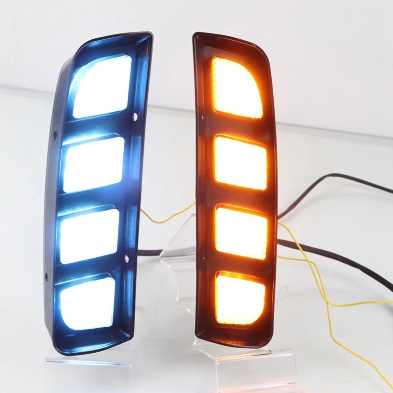 

Car LED Daytime Running Light Turn Yellow Night Blue Headlight DRL Fog Lamp Daylight for Honda Civic Type R 2017-2021