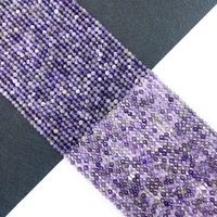 natural stone amethyst faceted round beads for diy jewelry making design necklace bracelet exquisite accessory charm
