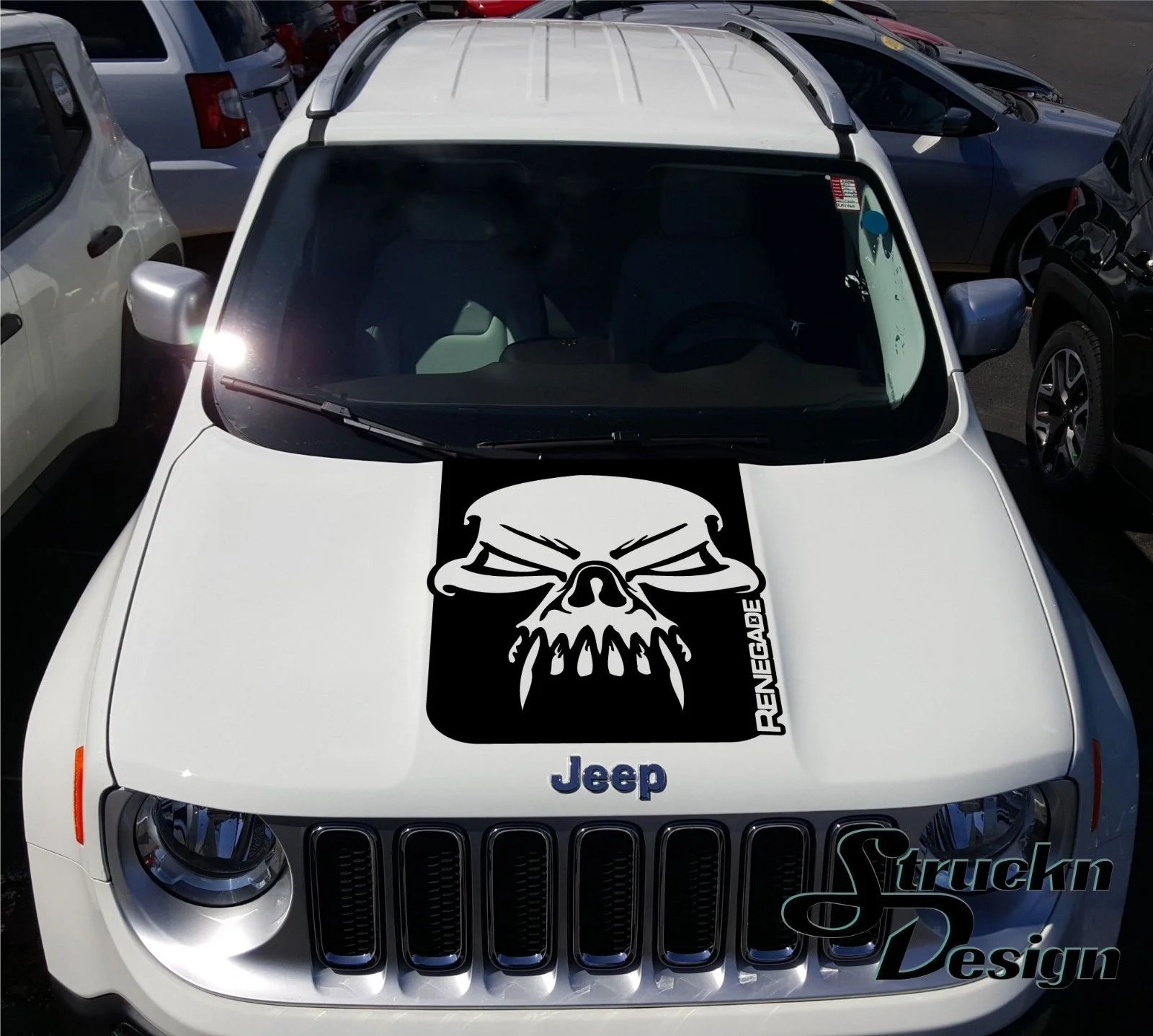

For Renegade Hood Skull Grunge Graphic Vinyl Decal Sticker Side Reflective SUV