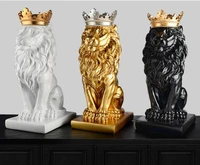 gold crown lion statue handicraft decorations christmas decorations for home sculpture escultura home decoration accessories