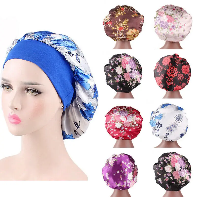 Для Женщин Атласная Ночная рубашка Красота салон сна Кепки волосяной покров