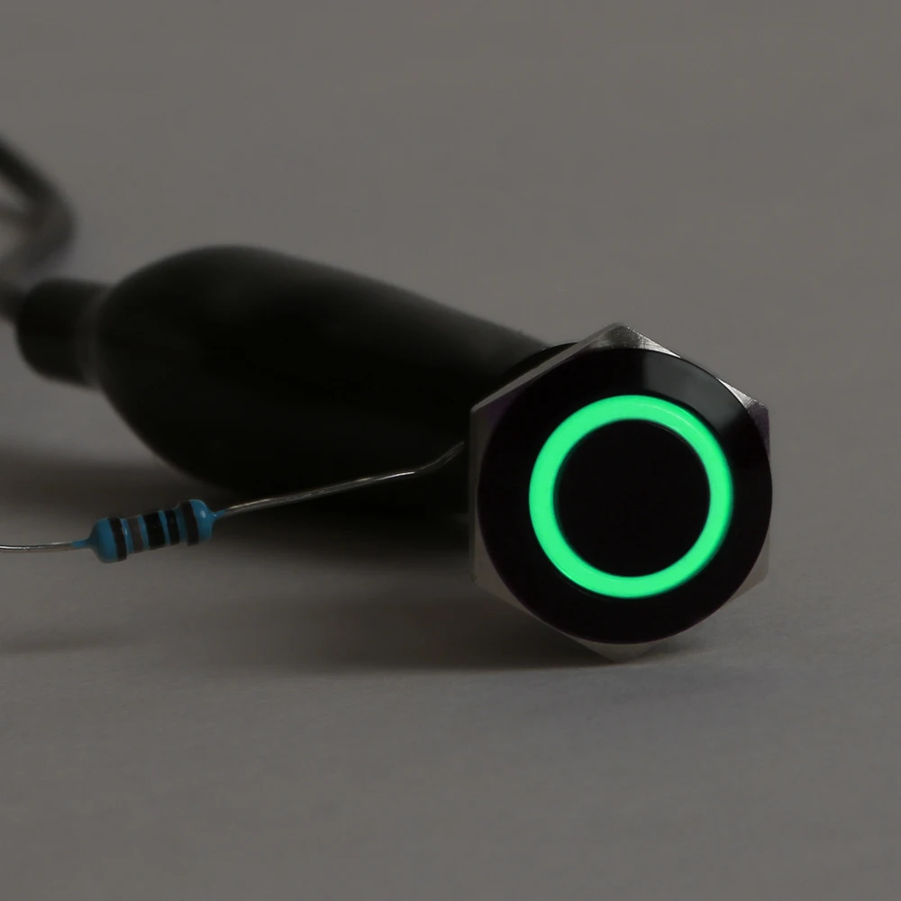 New Waterproof Momentary type Black 12v 4 Pin 12mm Led Light Metal Push Button Switch | Автомобили и мотоциклы