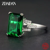 zdadan 925 sterling silver charm emerald gemstone for women fashion zircon wedding jewelry party gift