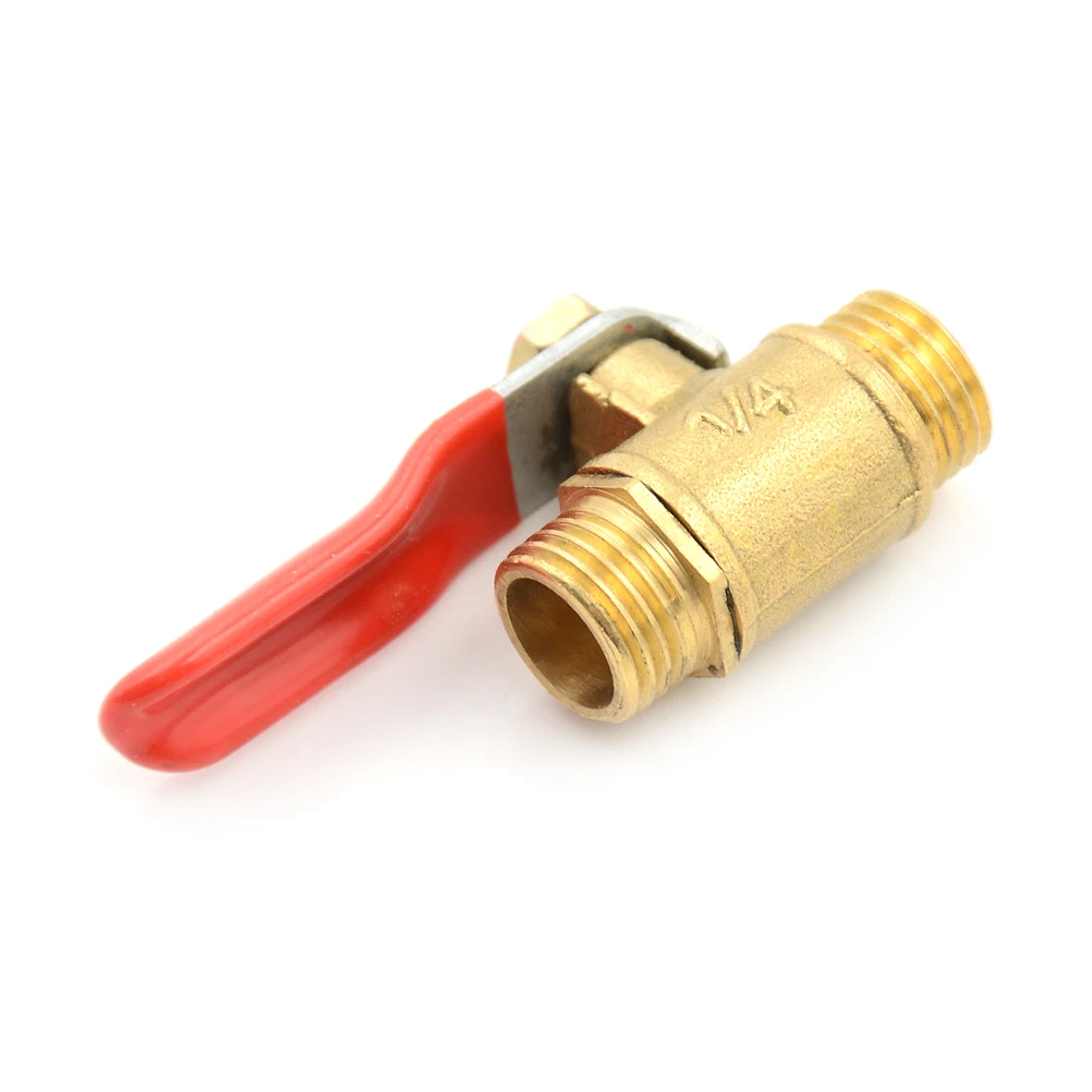 HUXUAN 1/4'' PT Male 12mm Threaded to 8mm Hose Lever Handle Brass Metal Ball Valves DIY Home Tools | Обустройство дома