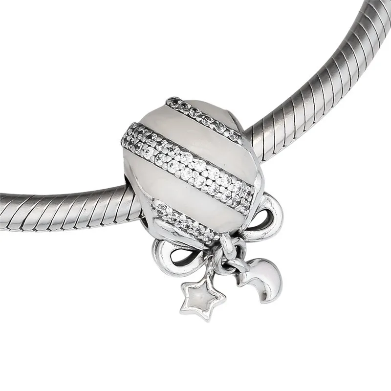 

Прозрачный CZ Праздничный Орнамент, хрустальные бусины для шармов, браслеты из стерлингового серебра 925 пробы, ювелирные изделия DIY, луна, звезда, бусины для изготовления ювелирных изделий