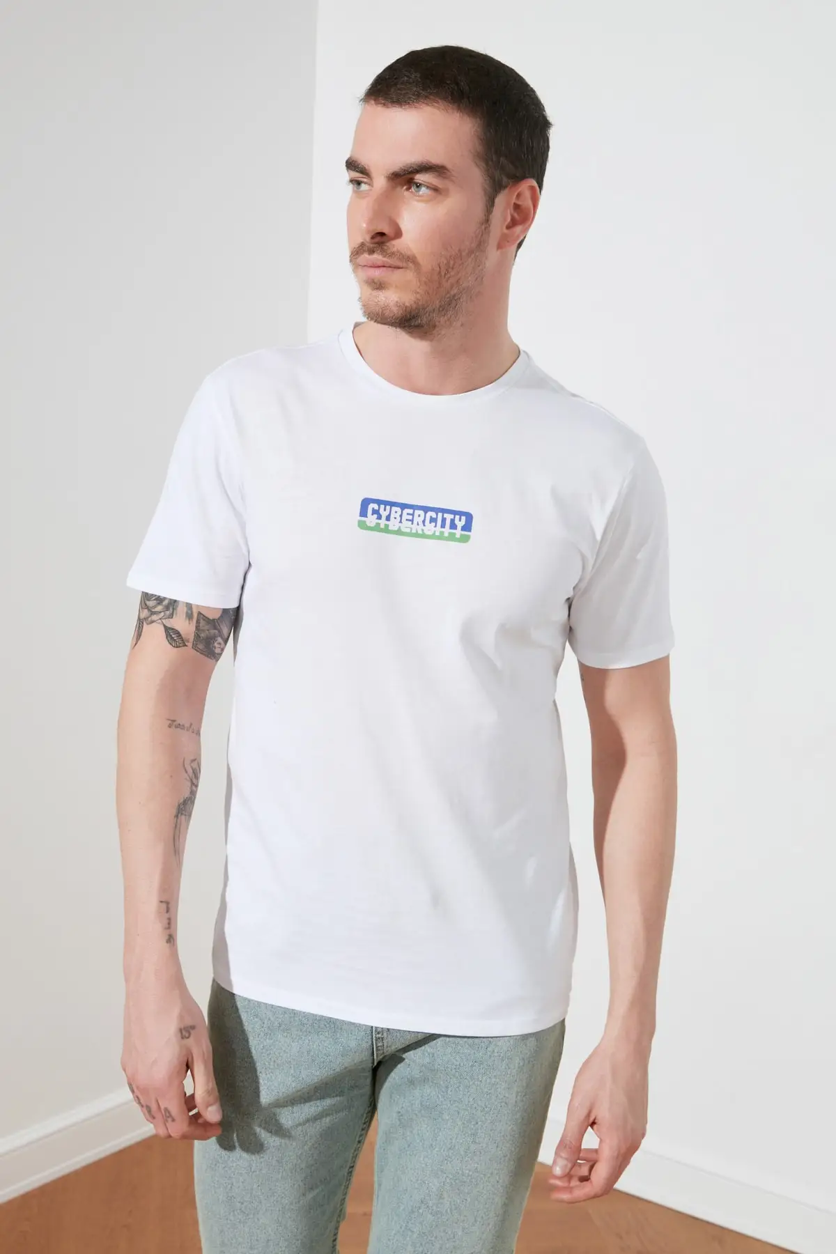 

Trendyol Male Short Sleeve Regular Fit Printed T-Shirt TMNSS21TS1035