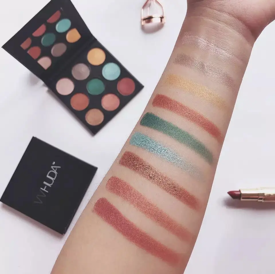 Оптовая продажа 9 цветов роскошные кожаные тени для век палитра макияжа