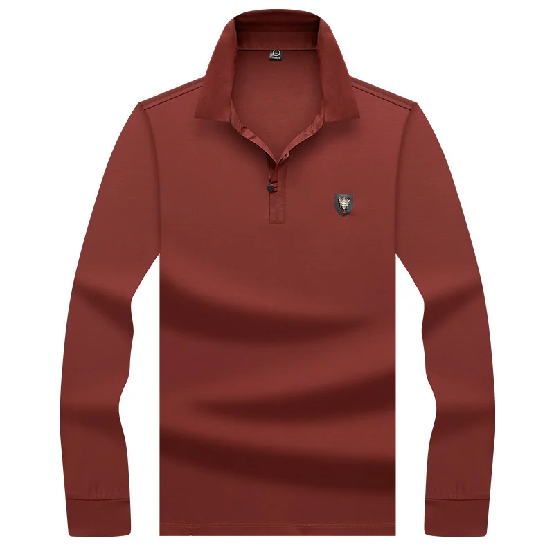 8920 red Новая мода с длинным рукавом поло мужская Молодежная мужская хлопковая Повседневная рубашка поло brand брендовая мужская Повседневная рубашка-поло в деловом стиле 8920 - Цвет: 8920 red