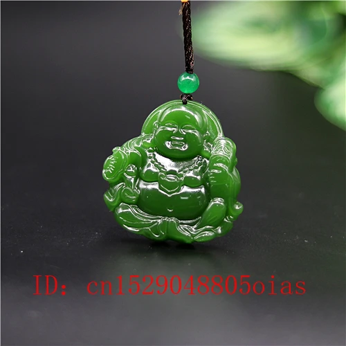 Натуральный зеленый китайский нефрит подвеска Maitreya ожерелье Шарм Jadeite ювелирные