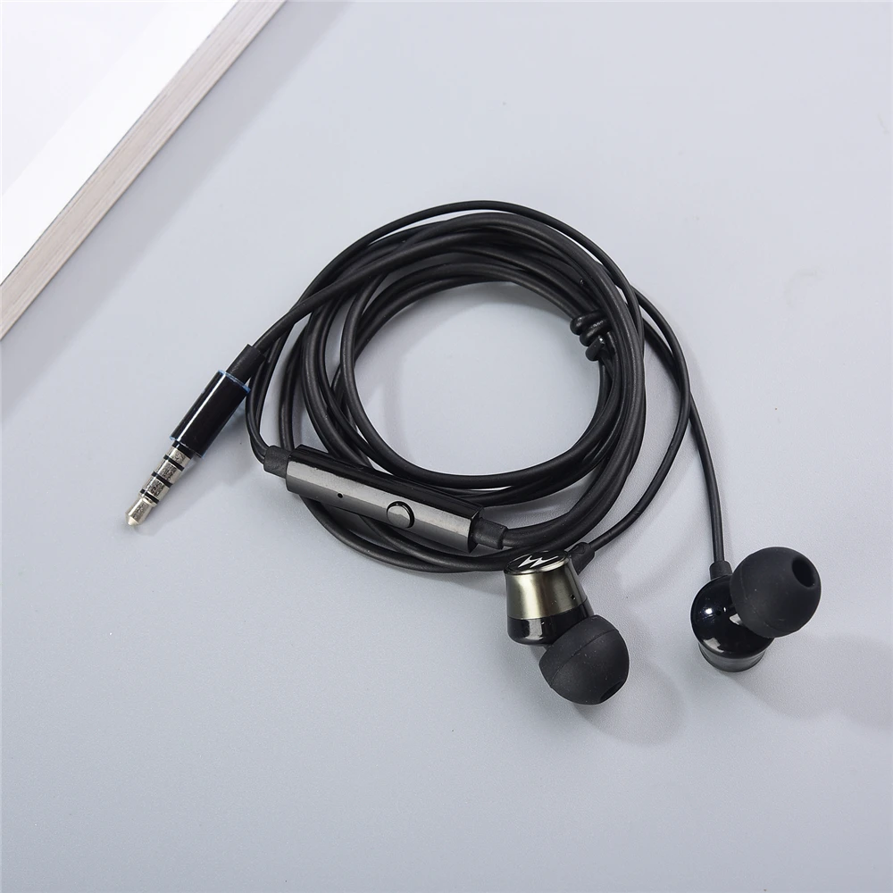 Original 3.5MM Ear Buds Wire Control Headphones With Mic Heavy Bass Metal Earphones For Motorola Moto One Hyper P30 E5 G50 G7 G8 |