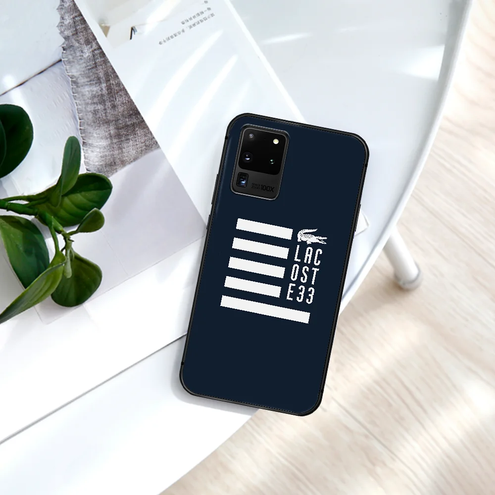

French Luxury Brand LACOETE Phone Case For Samsung Galaxy Note S 8 9 10 20 Plus E Lite Uitra black Shell Luxury Cell Tpu Cover