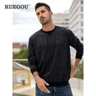 Мужская толстовка с капюшоном KUEGOU, черная толстовка с капюшоном, с надписью, в стиле хип-хоп, осень 2022