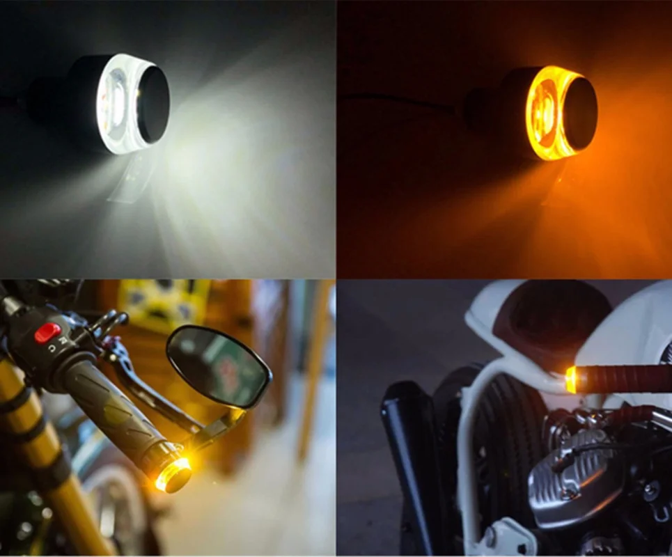 

1SET/2PCS Motorcycle Handle Light LED Turn Signal Mountain Bike Signal Light Caulking Motorcycle Turn Signal