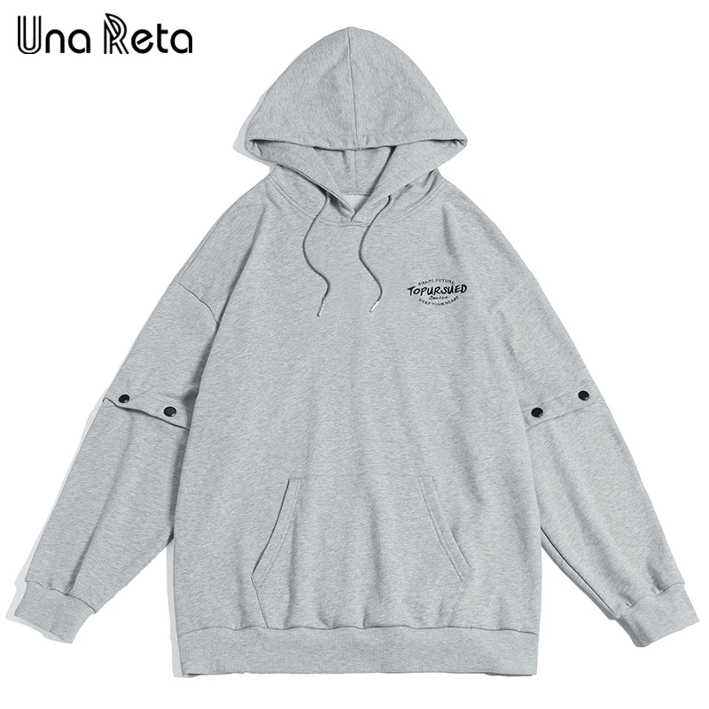 

Una Reta Hoodie Men Streetwear Autumn New Hip hop Removable sleeve design Hoodies Pullover Tracksuit Harajuku Sweatshirts Man