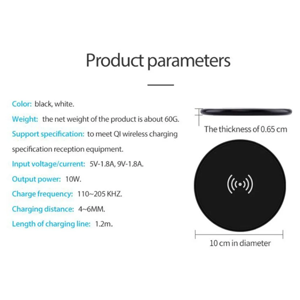 Беспроводное зарядное устройство qi для android телефонов 6 7 8 x iphone X xiao mi samsung galaxy s8 plus