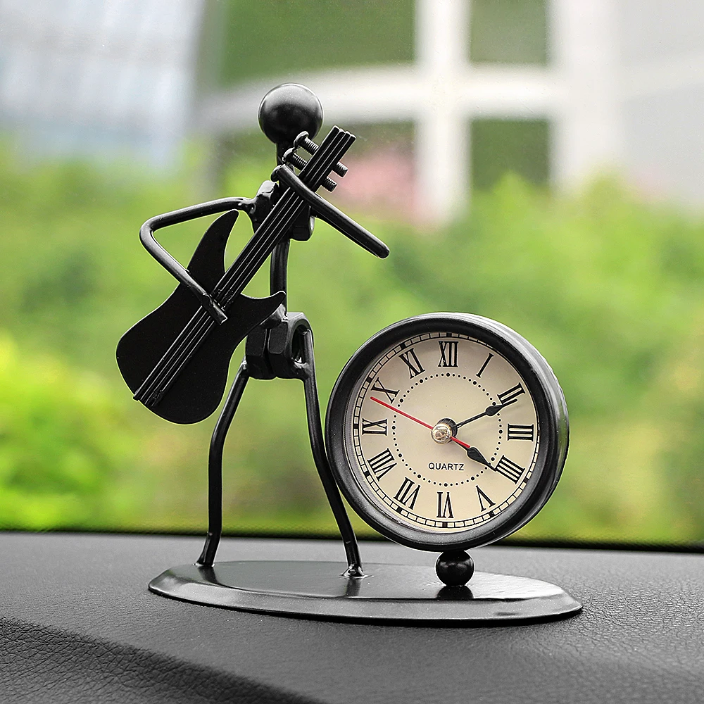 Украшение автомобиля ретро гитара бас Музыка украшения электронные часы мебель