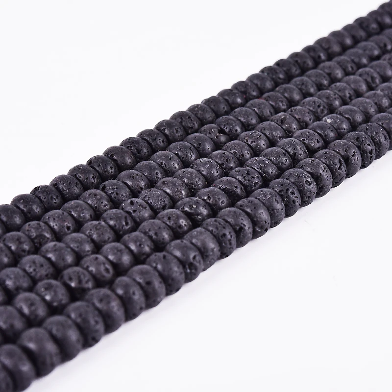 Бусины Asingeloo из черной лавы бусины натурального вулканического камня