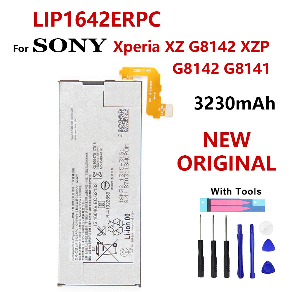 

100% Genuine 3230mAh LIP1642ERPC Battery For SONY Xperia XZ Premium G8142 XZP G8142 G8141 Phone Batteria With Tools