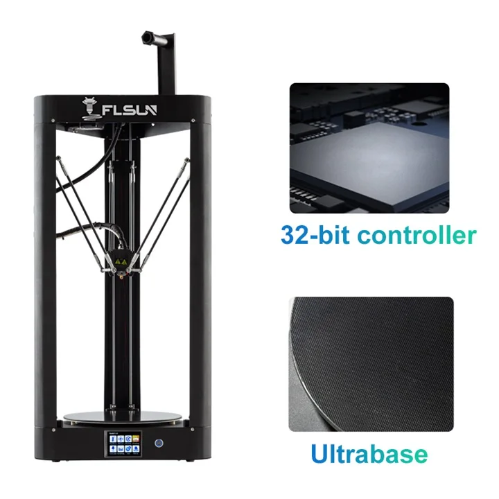 FLSUN QQ-S 3d принтер Kossel автоматическое выравнивание тепла кровать нити предварительной сборки Titan экструдер 32 бит материнская плата