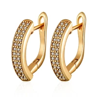 korean simple u shape gold small stud earrings cubiz zirconia cz ear studs earings for women wedding party jewelry gifts
