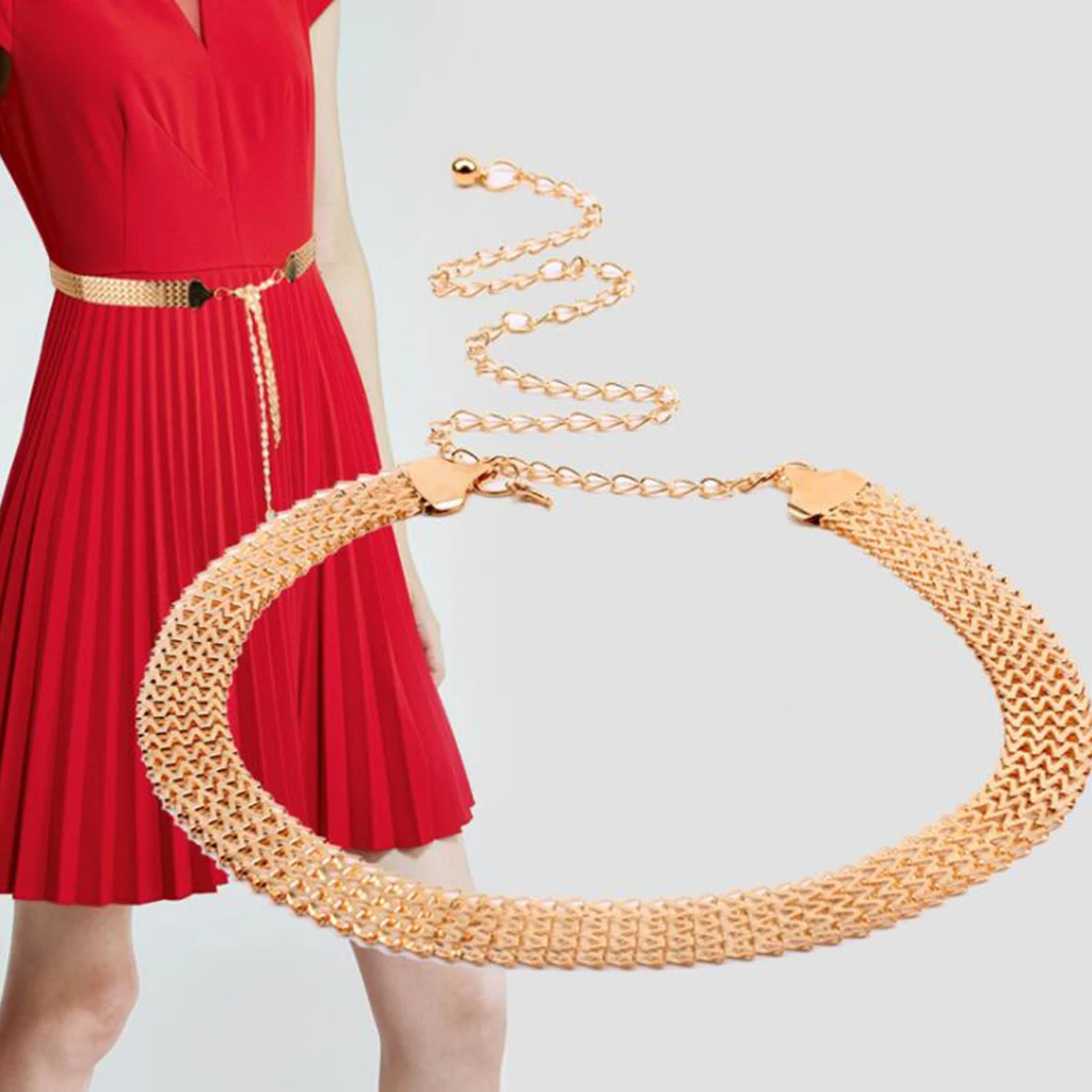 

Women Lady Wave Metal Chain Retro Belt Waist Hip Charms Waistband Body Chain