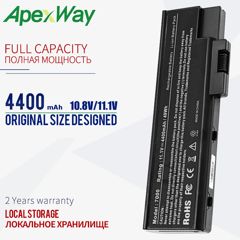 

4400mAh Battery For Acer Aspire 3660 5600 5620 5670 7000 7100 7110 9300 4UR18650F-2-QC218 BT.00803.014 BTP-BCA1 LC.BTP01.013