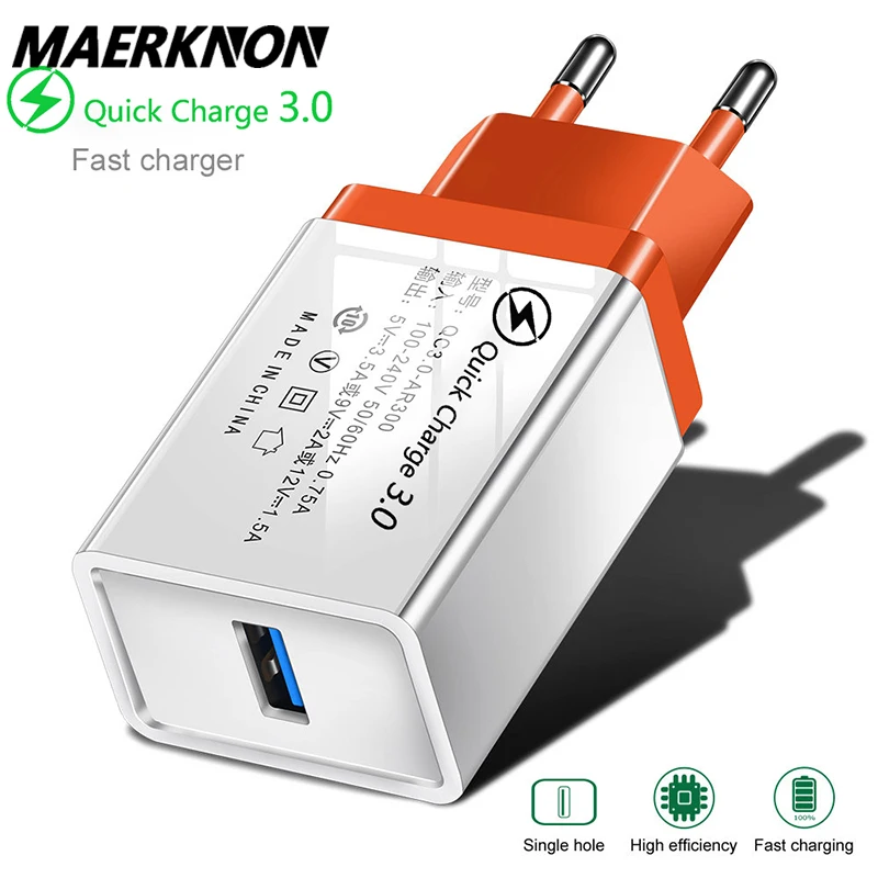 QC 3 0 USB зарядное устройство Quick charge для iphone Samsung Xiaomi Huawei адаптер ЕС зарядки